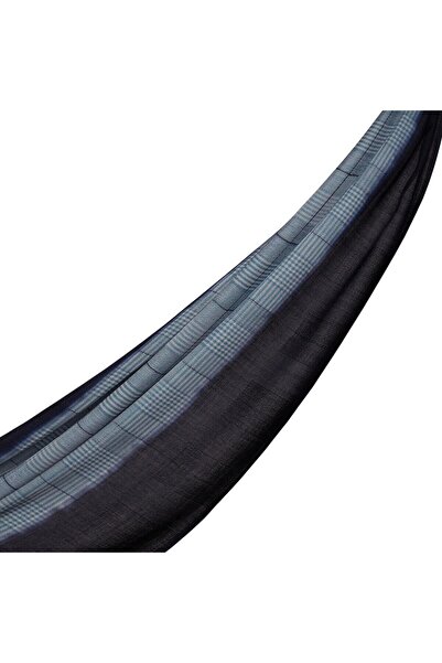 ipekevi Ekose Desenli Yün Şal Mavi