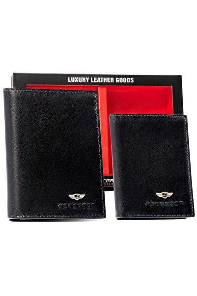 Other Set cadou: Portofel din piele pentru bărbați, suport pentru carduri și breloc - Peterson