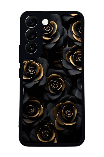 BGAKSESUAR حافظة سوداء متوافقة مع هاتف سامسونج جالاكسي S22 - سيليكون ناعم، واقي، غطاء ممتص للصدمات