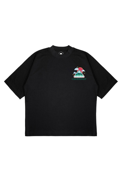 PURE EFFECT Unisex oversized CASABLANCA MOUNTAIN με τύπωμα Μπλουζάκι από χοντρό ύφασμα με χοντρή εφαρμογή