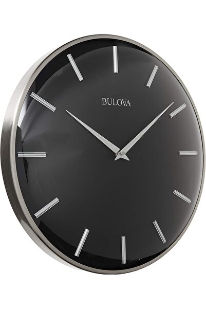 007 ساعة حائط بولوفا مترو C4849 - لمسة نهائية من القصدير الساتان / أسود غير ل...