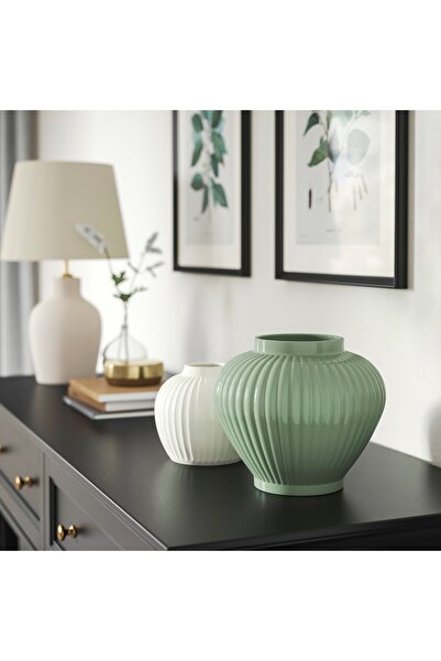 IKEA PELARBJÖRK Vase, grey-green, 20 cm