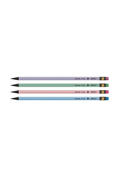 Daco Set 72 Creioane Grafit Perla, Mina HB, Corp Rotund de Lemn Negru cu Radiera
