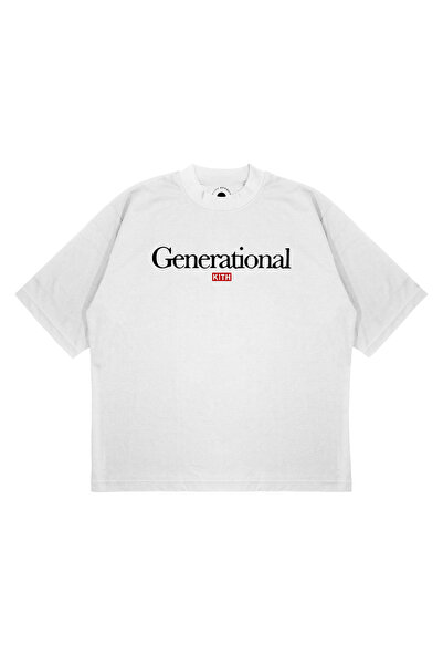 PURE EFFECT Unisex Oversize KITH GENERATIONAL T-shirt με στάμπα, σε φαρδιά γρ...