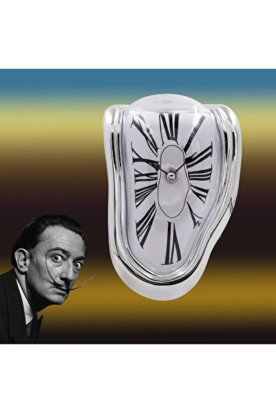 Generic Salvador Dalí Melting Clock by Fariver - Novelty Decorative Desk/Shelf Clock, Silver, Analog