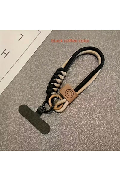 MAURA LIYUZA حزام هاتف قصير بتصميم محبوك وتفاصيل مبتسمة مع خيارات ألوان أسود/...