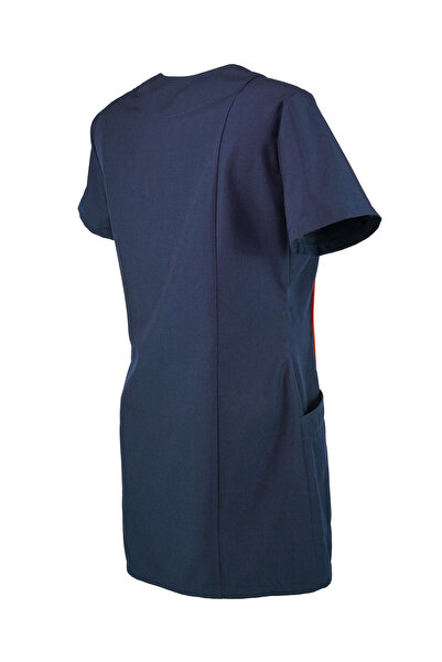 AVD SAFETY Women's medical blouse blm with orange details, slim cut, 2 pockets, doctor, spa, beauty, cleaning