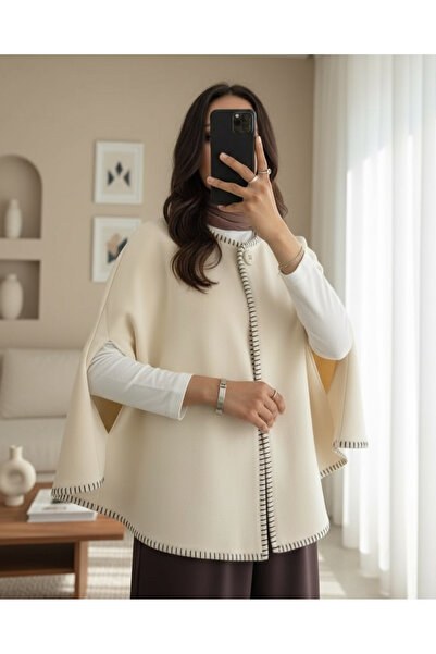 MissRunin Çoban Dikişli Cepli Kaşe Panço