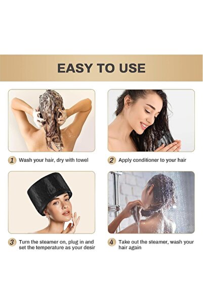 Generic Hair Steamer - Thermal Heat Cap for Deep Conditioning (10-level Heat, 3 Timers)