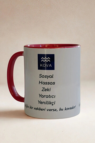 Ahinur Mutfak Kova Burcu Porselen Kupa – Astroloji ve Burç Temalı Kupa Bardak...