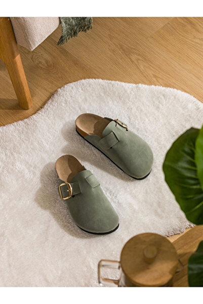 LC Waikiki Khaki Suede Look Women's House Slippers