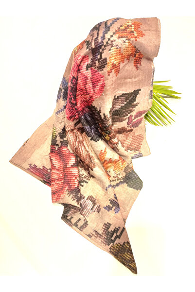 Monalisa Home 90X90 Luxurious Figured Showy Flowy Scarf