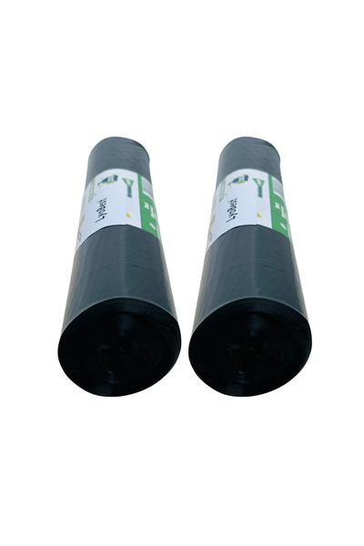 LYOBEST Set of 10 Rubbish Bags, Capacity 320 L, 2x 5 Pieces/Roll, Black, Coarse, Ultra Strong