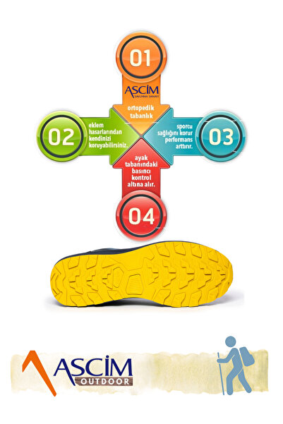 ASCİM Outdoor Spor Trekking Unisex Ayakkabı – Hafif, Nefes Alabilir, Kaymaz Taban