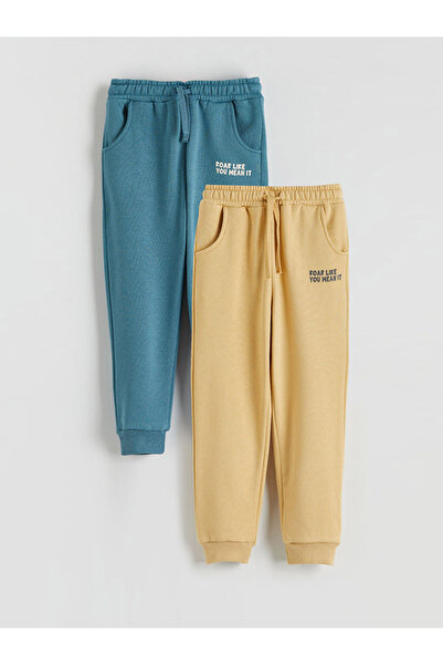 LC Waikiki Ανδρικές φόρμες Jogger με ελαστική μέση, κίτρινες, 2 τεμάχια