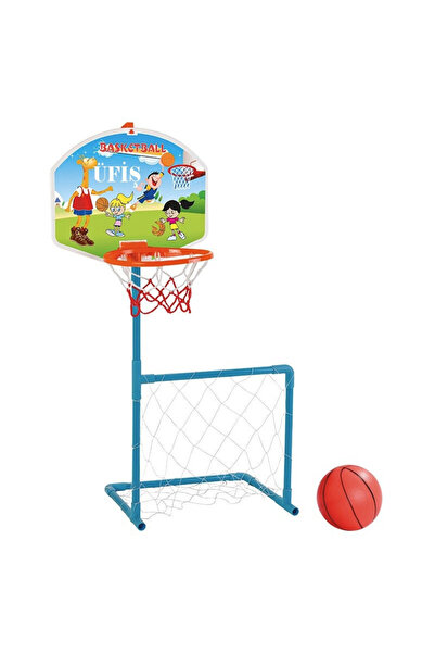 welcomein 2’si 1 Arada Basketbol Potası Futbol Kalesi Seti 70x80x122Cm Toplu Ağlı Spor Oyuncağı Spor Seti