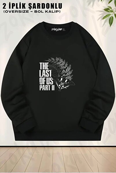 ZOKAWEAR Tatuaj unisex TLOU partea 2 Ellie cu imprimeu supradimensionat guler...