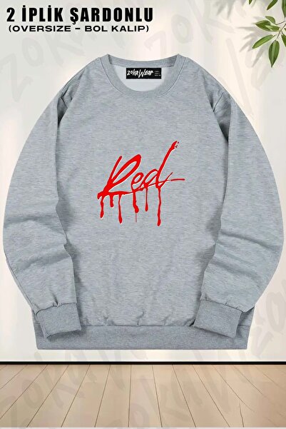 ZOKAWEAR سويت شيرت للجنسين من Whole Lotta Red، Carti، Playboi مطبوع قصة فضفاض...