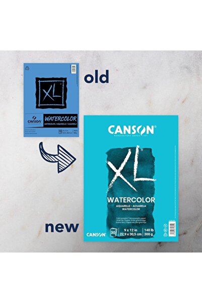 Canson XL Watercolor Pad, 9 x 12 in, Fold-Over Cover, 30 Sheets (100510941)