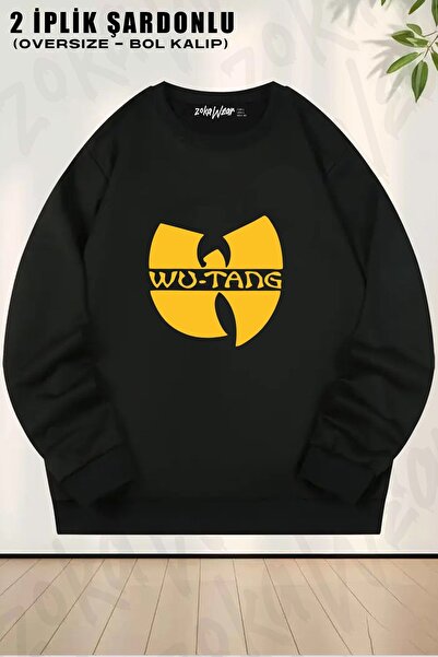 ZOKAWEAR Unisex Wu tang Classic Logo Rap hiphop cu imprimeu supradimensionat ...
