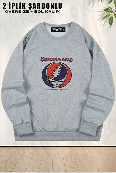 ZOKAWEAR Φούτερ Unisex Grateful Dead με τύπωμα oversized με λαιμόκοψη