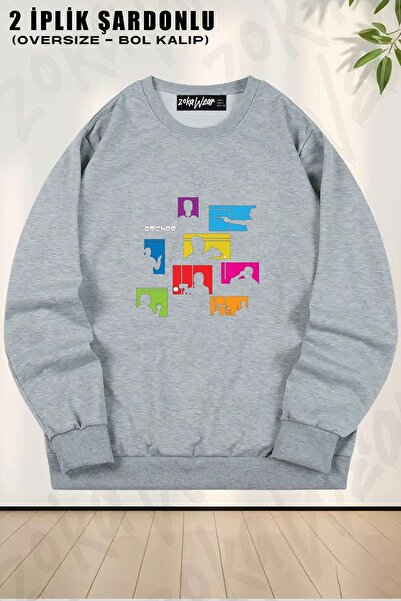 ZOKAWEAR Φούτερ Unisex Archer Black με τύπωμα oversized με λαιμόκοψη