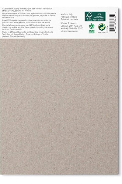 Generic Winsor & Newton Watercolour Paper Pad, A5, 12 Sheets, 300 g/m², Cold Pressed, Glue Bound, Natural W