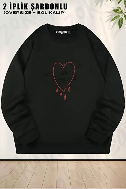 ZOKAWEAR Φούτερ Unisex Fine Line Harry Styles με τύπωμα oversized με λαιμόκοψη