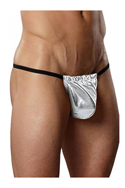 seyyar giyim 13T-Pantaloni scurți fantezie bărbătești-Jockstrap-Tegan Fantezie culoare argintie Lame String-Tanga TG274579