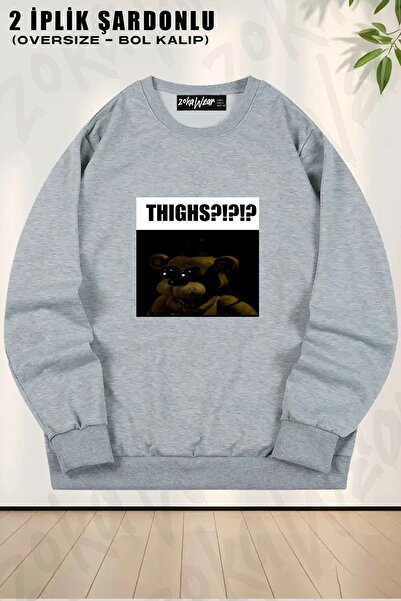 ZOKAWEAR Unisex Fnaf Golden Freddy Thighs cu imprimeu supradimensionat guler ...