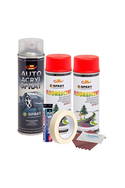 Avex Kit complet reparatie si vopsire jante culoare Rosu Fluorescent, V2