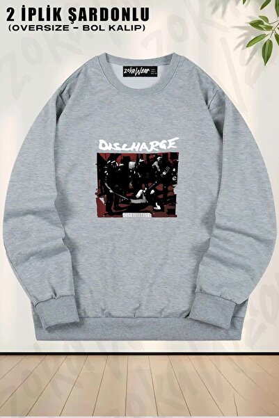 ZOKAWEAR Φούτερ Unisex Discharge με τύπωμα oversized με λαιμόκοψη