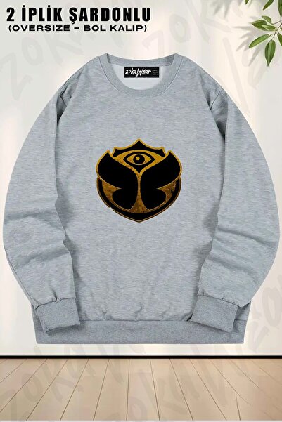 ZOKAWEAR Unisex Best Seller Tomorrowland Printed Oversized Crew Neck Sweatshirt