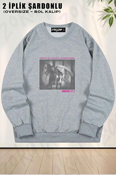 ZOKAWEAR Φούτερ Unisex Mean Girls Regina George Rainy Day με τύπωμα oversized...