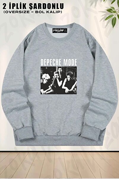 ZOKAWEAR Bandă unisex V2 Depeche Mode cu imprimeu supradimensionat guler rotu...