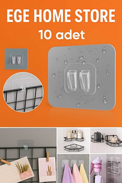 EGE HOME STORE 10 adet süper Güçlü çerçeve askısı lekesiz duvar yapıskanı mut...