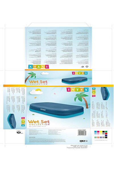 Intex غطاء حمام سباحة مستطيل من مجموعة ويت (305 × 183 سم) - أزرق سماوي