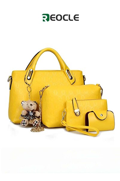 REOCLE Women's 3 Pcs Handbags Set Top Handle Shoulder Crossbody Bag Handle Sa...