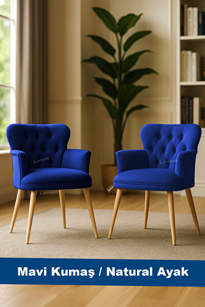 LOVİSSE HOME 2 adet Diva Berjer Tekli Koltuk – Ofis / Salon / Balkon – Bekleme koltuğu, Cafe , Çay seti