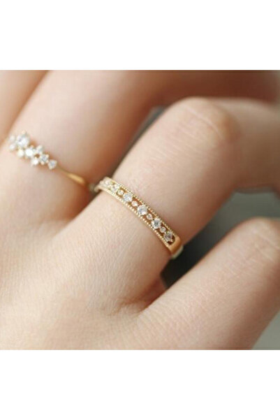 Choice 10 خاتم ذهبي بسيط من Huitan F1206 باللون الذهبي للسيدات الأنيقات من مج...