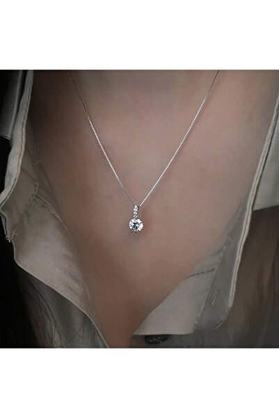 Choice XL1032 قلادة نسائية من هويتان بتصميم دائري بسيط مرصعة بالزركونيا المكع...