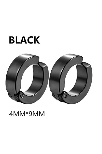 Choice زوج واحد - أسود، زوج واحد من أقراط الأذن العصرية غير الثاقبة، أقراط وه...