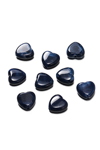 Choice4 Dark blue 20pcs/lot 14mm Acrylic Imitation Stone Heart Love Spacer Lo...