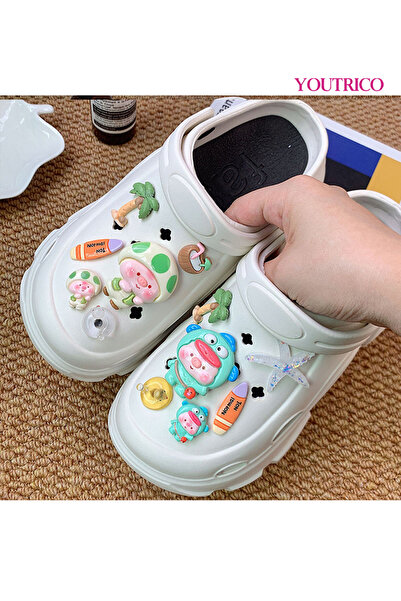 Youtrico Cute 3D Jibbitz Charms for Girls - Slipper Ornament Set