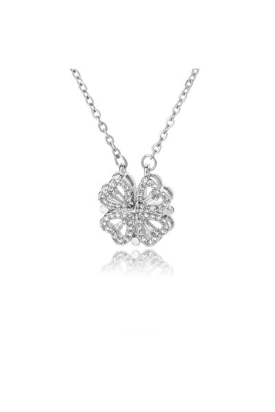 Choice قلادة على شكل قلب مغناطيسية قابلة للطي DY0546-2 بتصميم أوراق البرسيم ا...