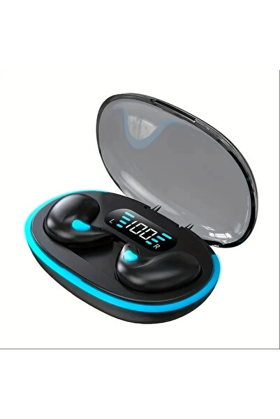 Generic سماعات أذن صغيرة لاسلكية للنوم، سماعات أذن ستيريو بتقنية بلوتوث TWS مع ميكروفون ومكالمات عالية الدقة