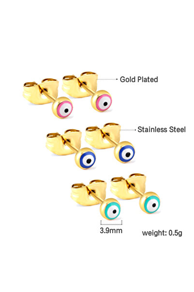 Choice ET10920MG LUXUSTEEL 3Pairs Medical Stainless Steel Ball Earrings Set F...