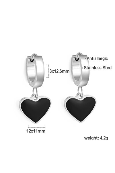 Choice BROWN Trendy Huggie Hoop Earrings Daisy Love Heart 316L Stainless Steel Cubic Zirconia Clip Earrings