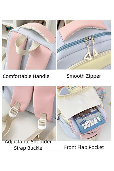 Generic School backpack, Large Capacity School Bag Multi-Compartment Student Bookbag with Bonus Pen Pouch