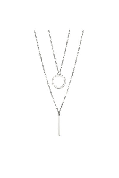 Choice 45-50cm A-Steel Color Skyrim Geometric Round Pendant Stainless Steel D...